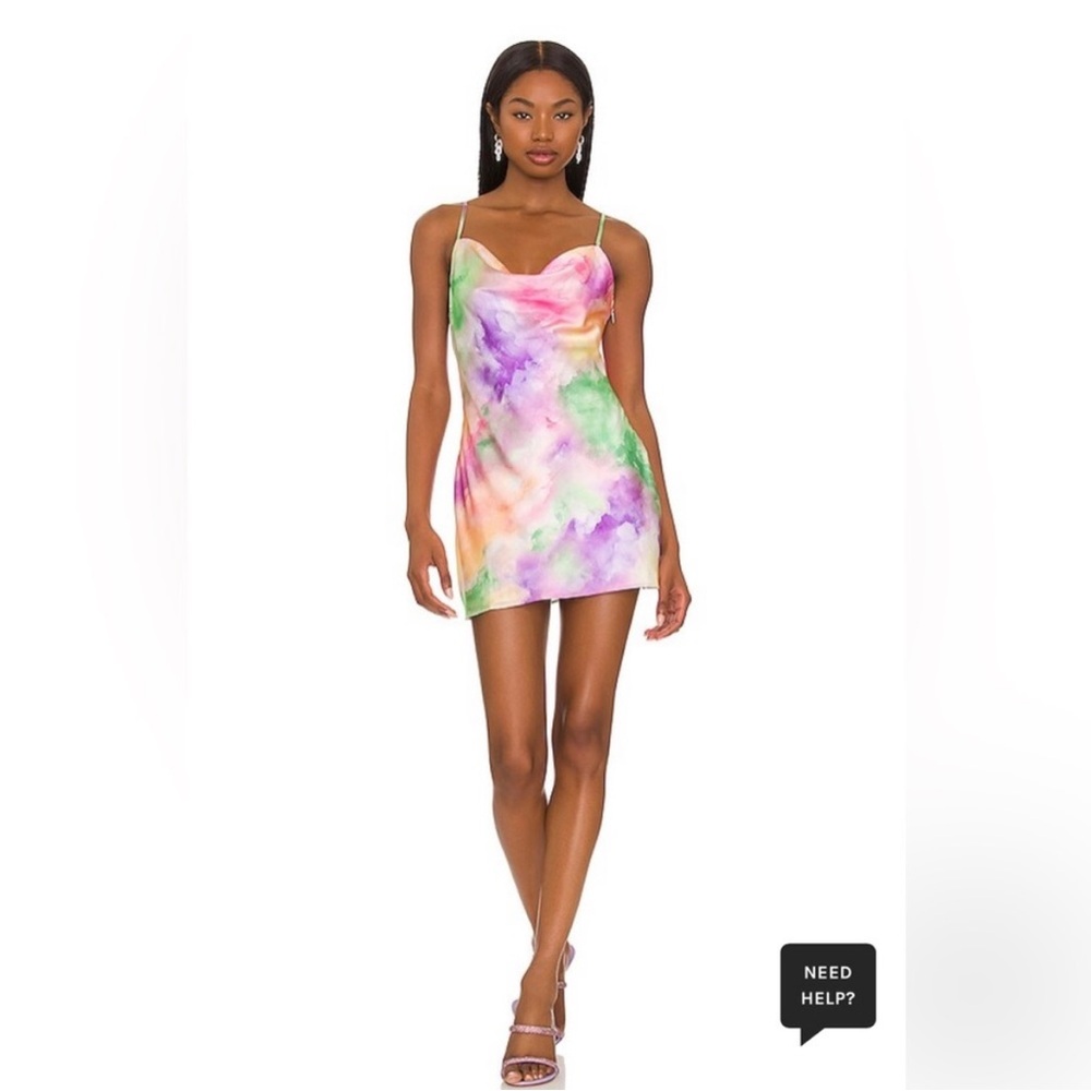 superdown carmella slip dress pink tie dye